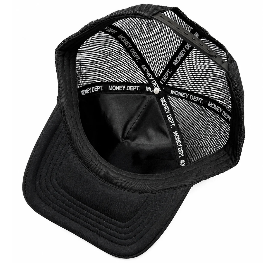 Money Dept Patch Trucker Hat (Black/Black)