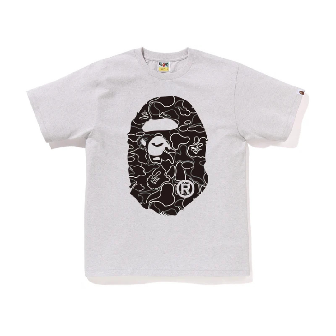 Bape Neon Camo Big Ape Head Tee (Gray)