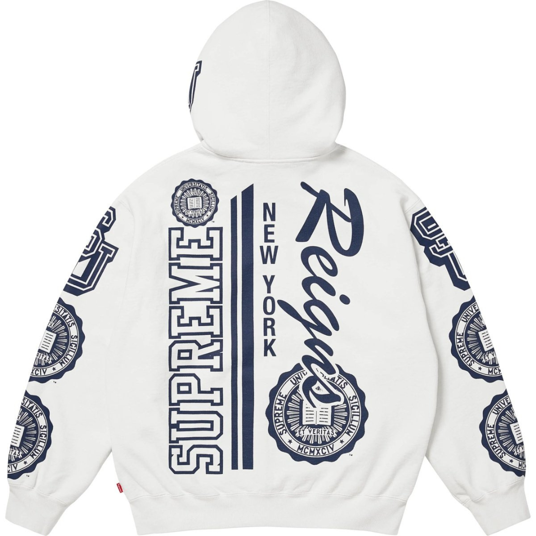Supreme Knowledge Rains Zip Up Hoodie (White)