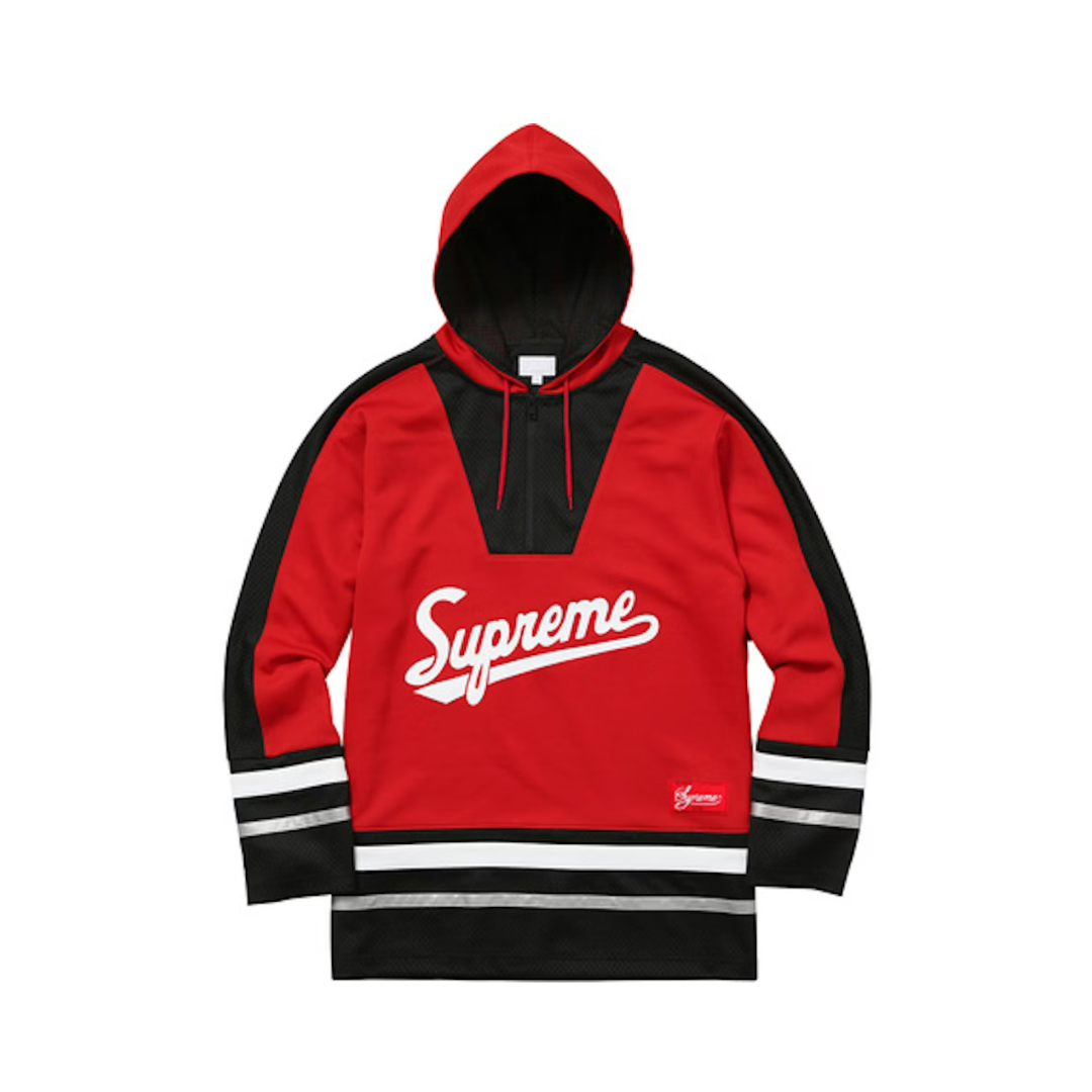 Supreme Script Hooded Hockey Top (Red)(FW16)