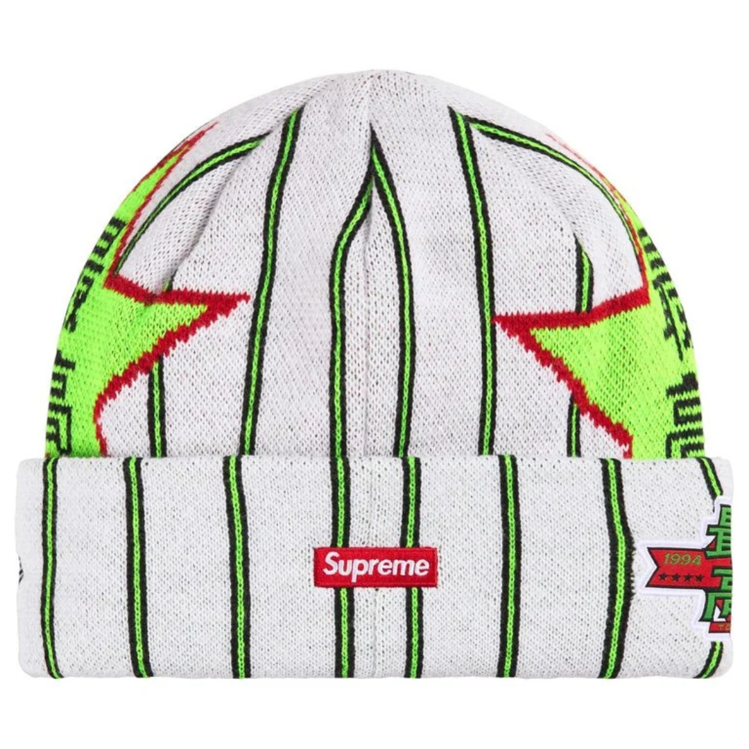 Supreme New Era Stars Beanie (White)