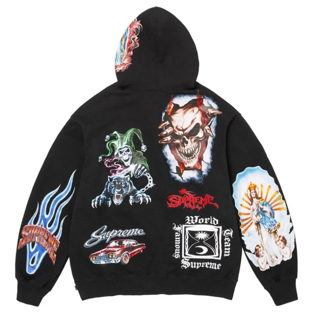 Supreme Sticker Hoodie (Black)