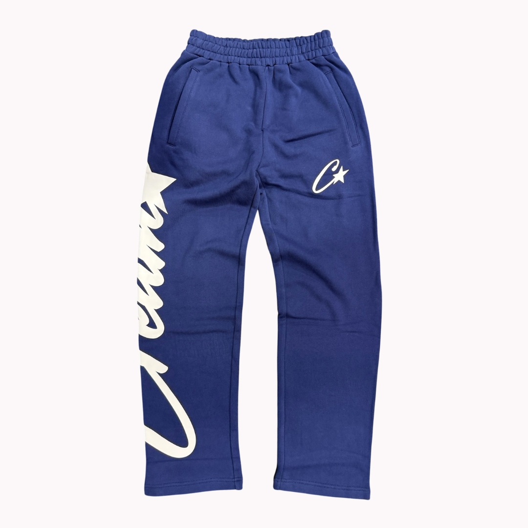Cream Classic Logo Sweatpants (Navy)