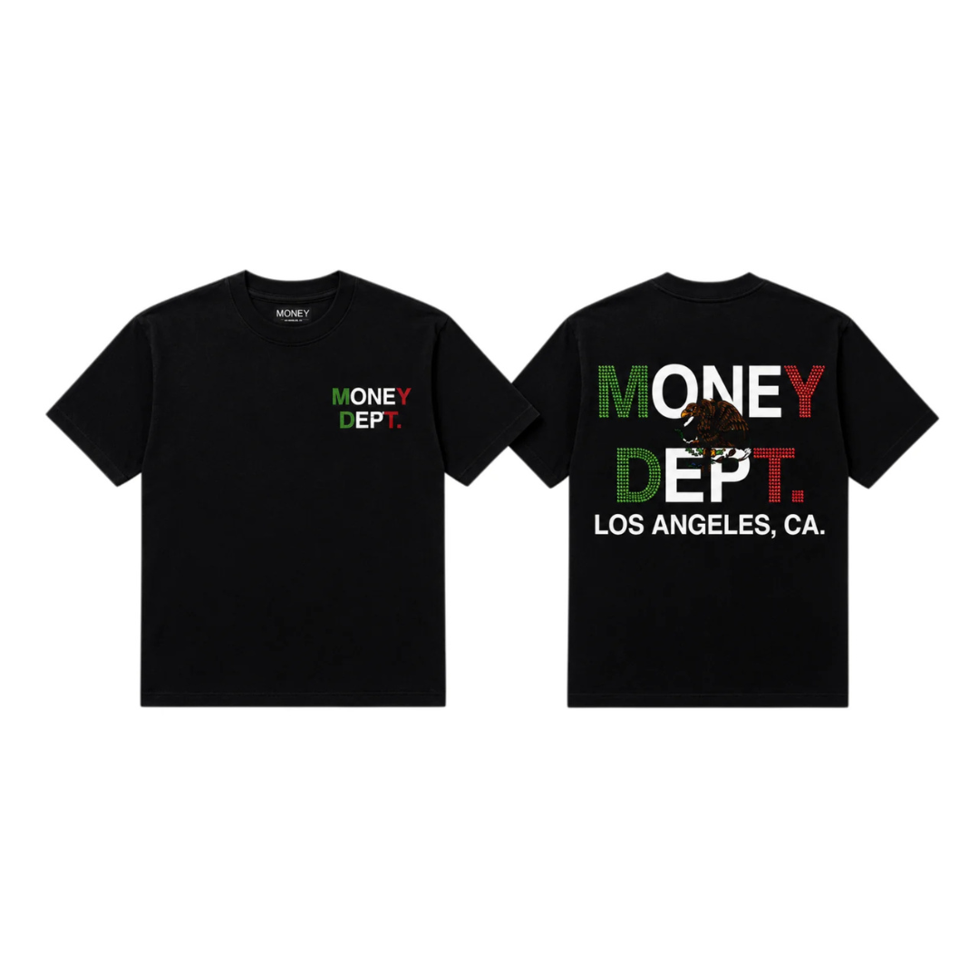 Money Dept Mexico Rhinestone Classic Tee (Black)