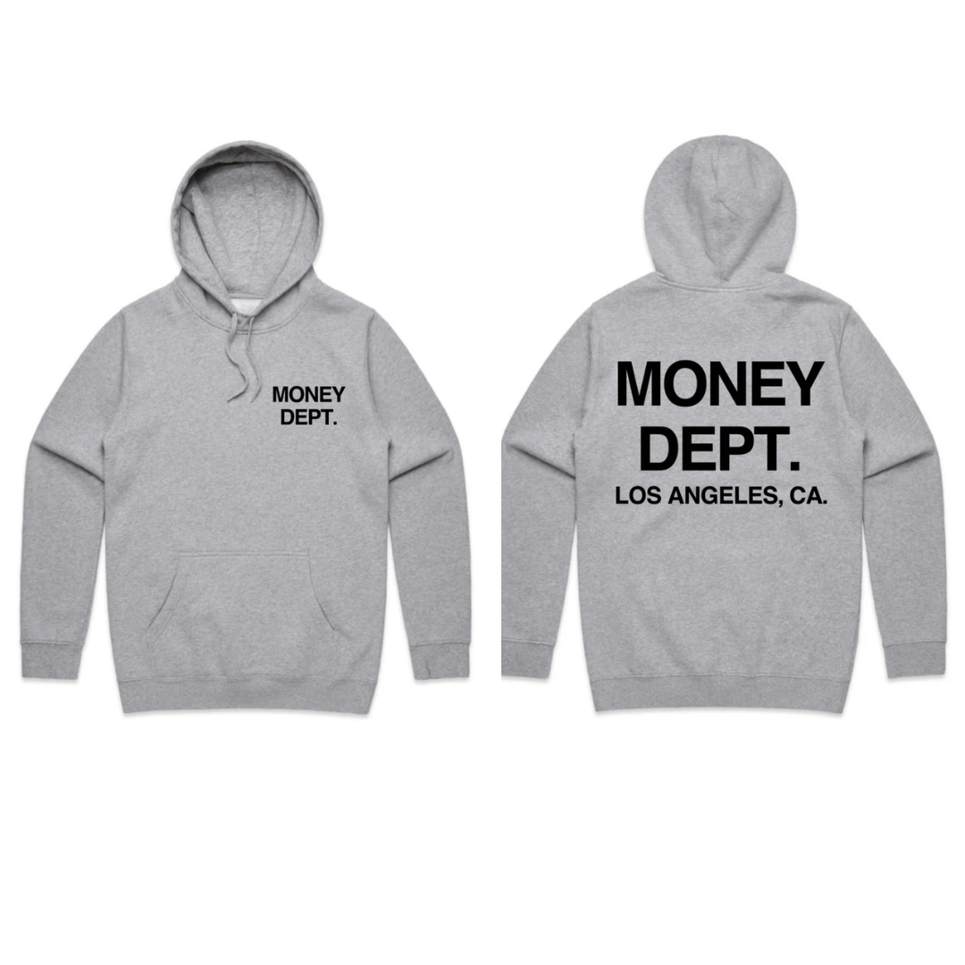 Money Dept Puff Print Hoodie (Grey/Black)