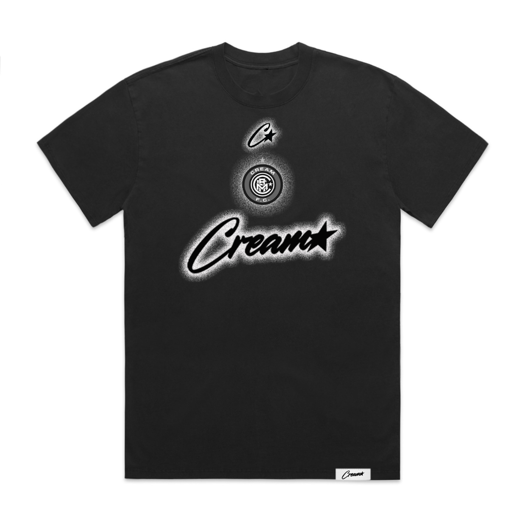 Cream F.C Rhinestone Tee (Faded Black)