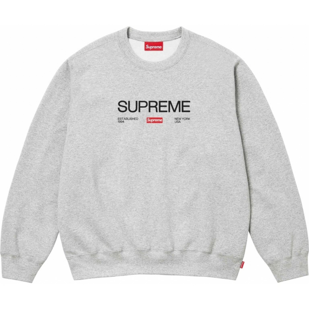 Supreme Established Crewneck (Heather Grey)(SS24)