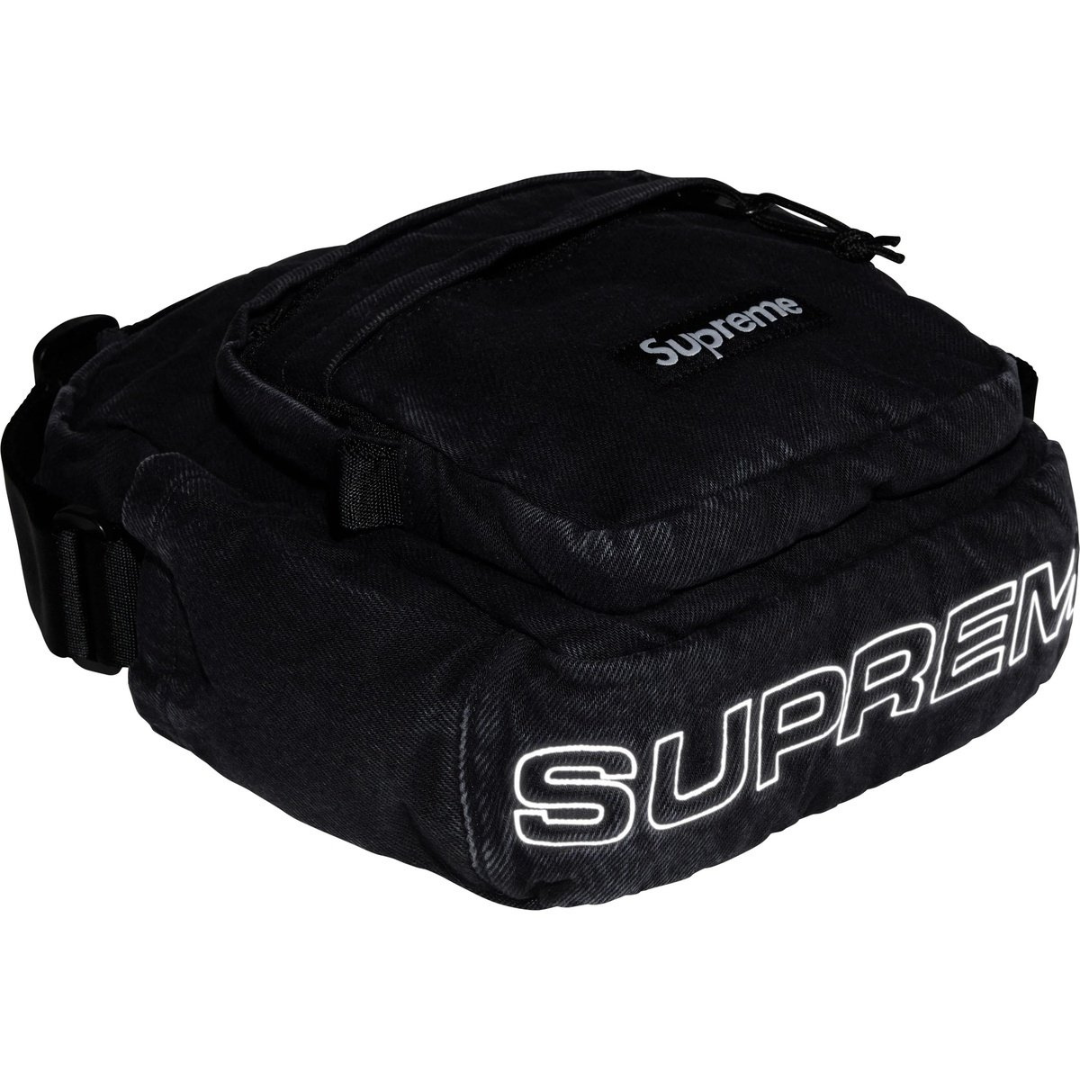 Supreme Denim Shoulder Bag (Black)