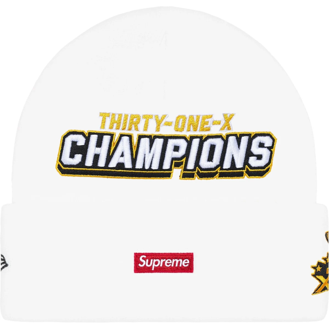 Supreme New Era Football Beanie (White)