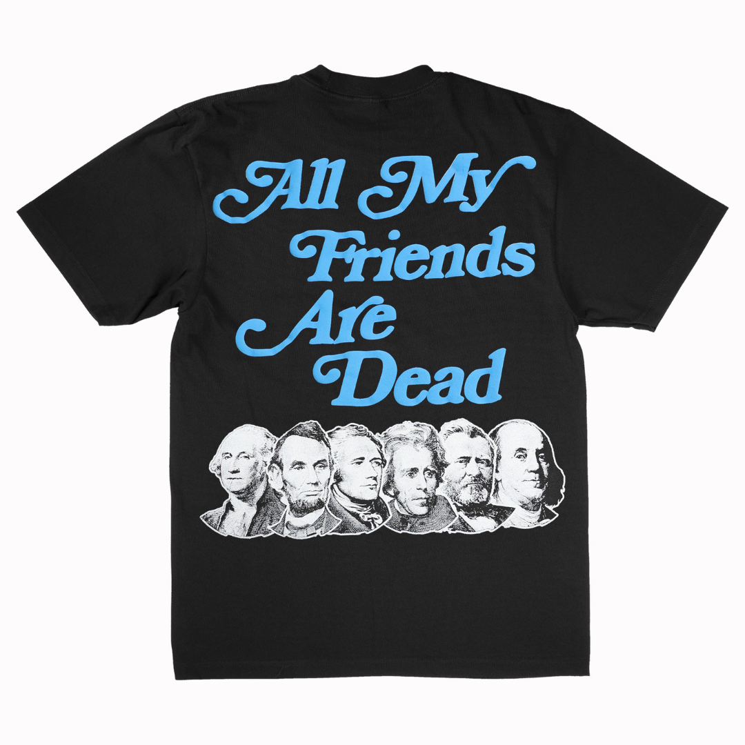 All Cash Friends Puff Print Tee (Black/Blue)