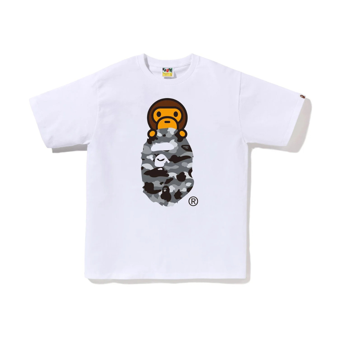 Bape 1st Camo Milo On Ape Head Tee (White/Grey)