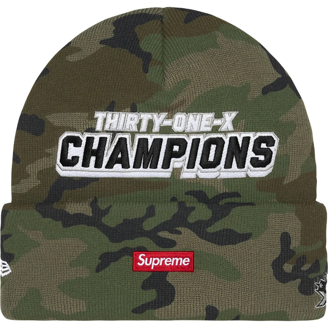 Supreme New Era Football Beanie (Woodland Camo)