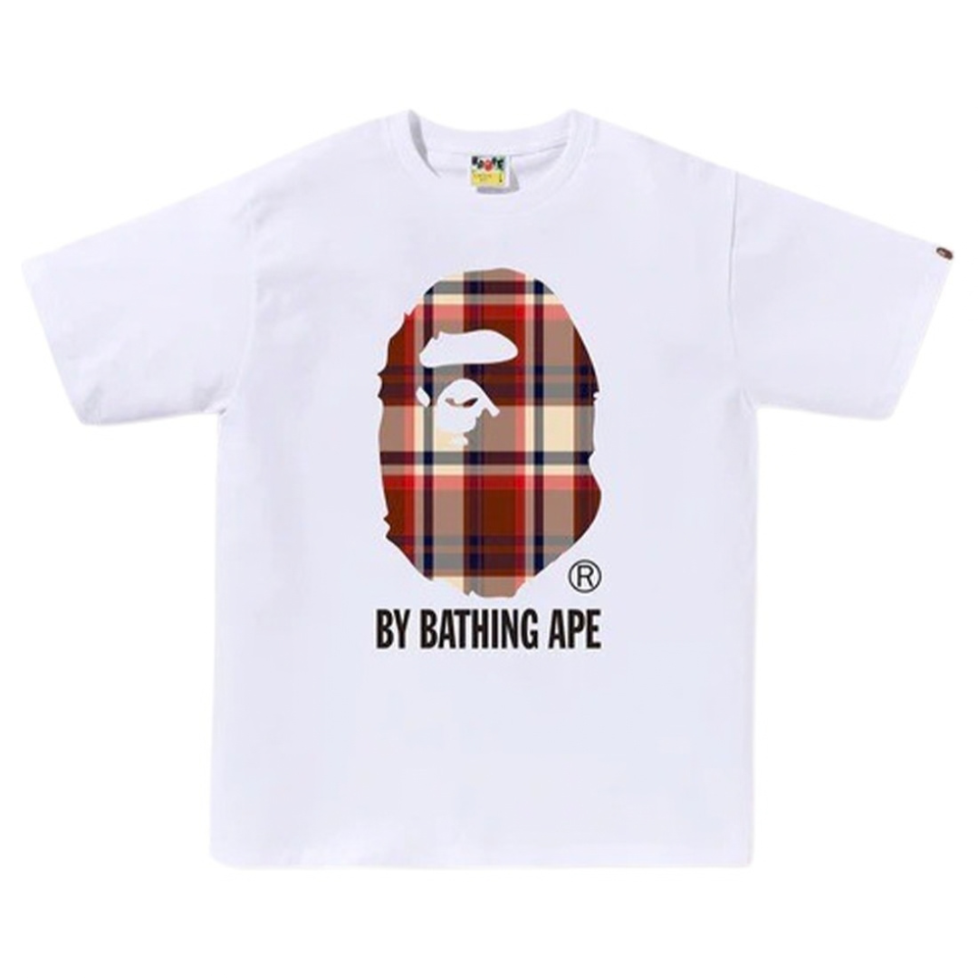 Bape By Bathing Ape Check Big Head Tee (White)