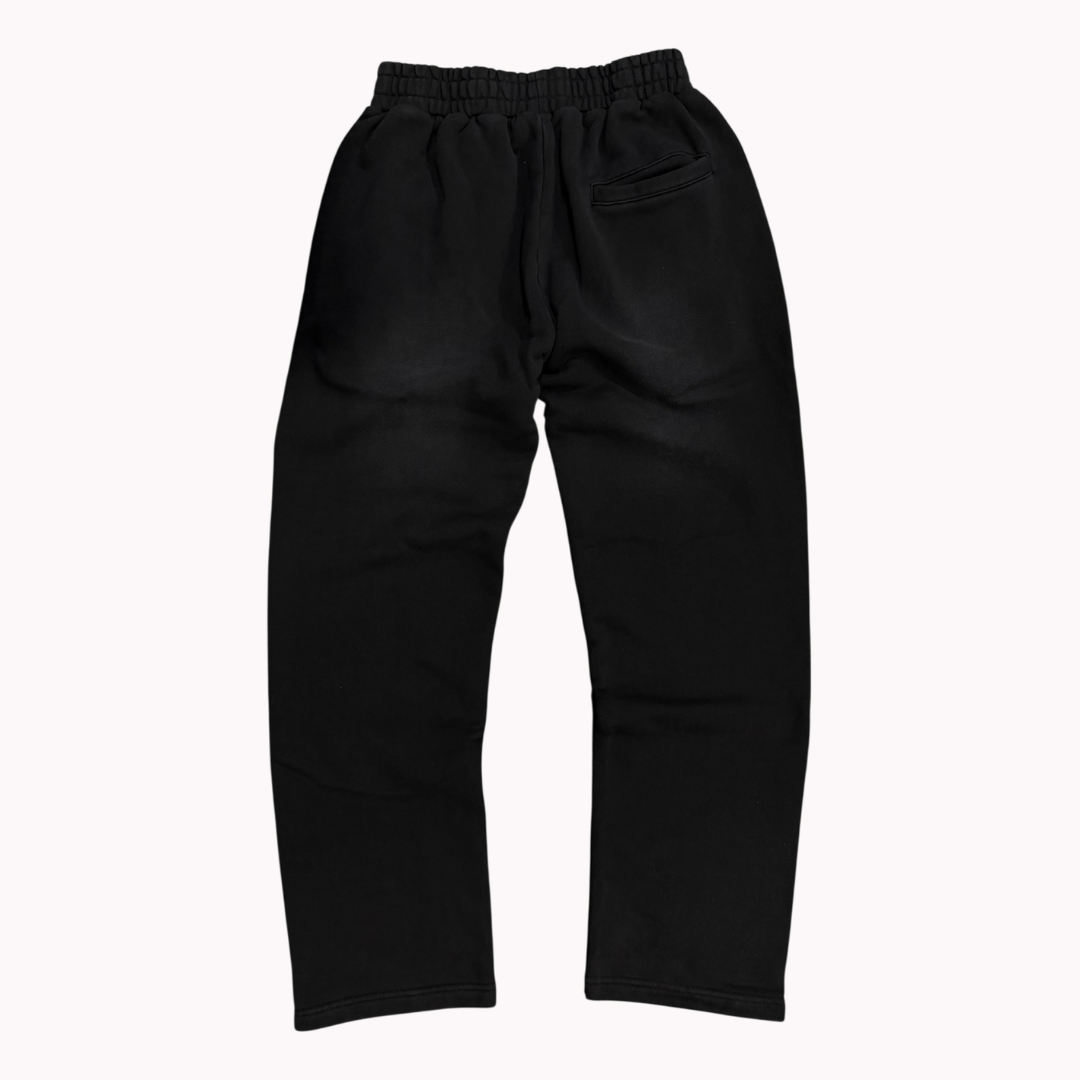 Cream Money Print Sweatpants (Washed Black)