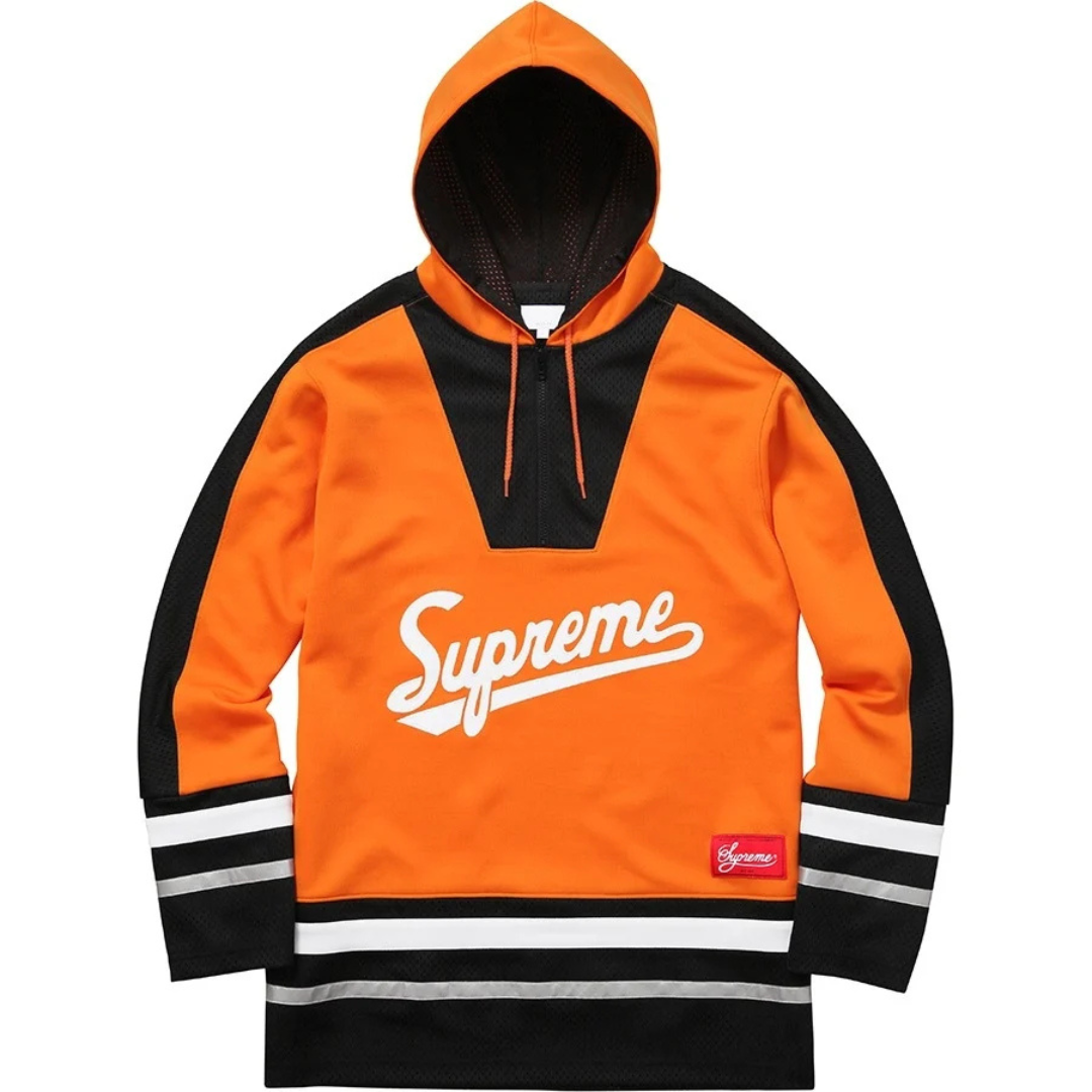Supreme Script Hooded Hockey Top (Orange)(FW16)
