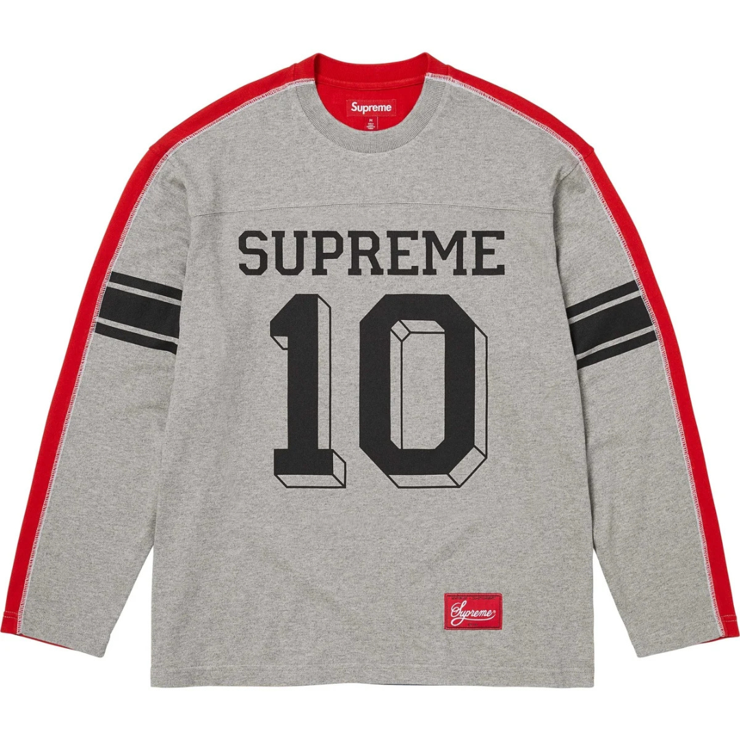 Supreme L/S Split Football Top (Heather Grey) – Cream SB