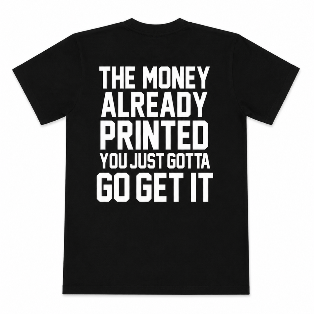 All Cash Slogan Tee (Black/White)