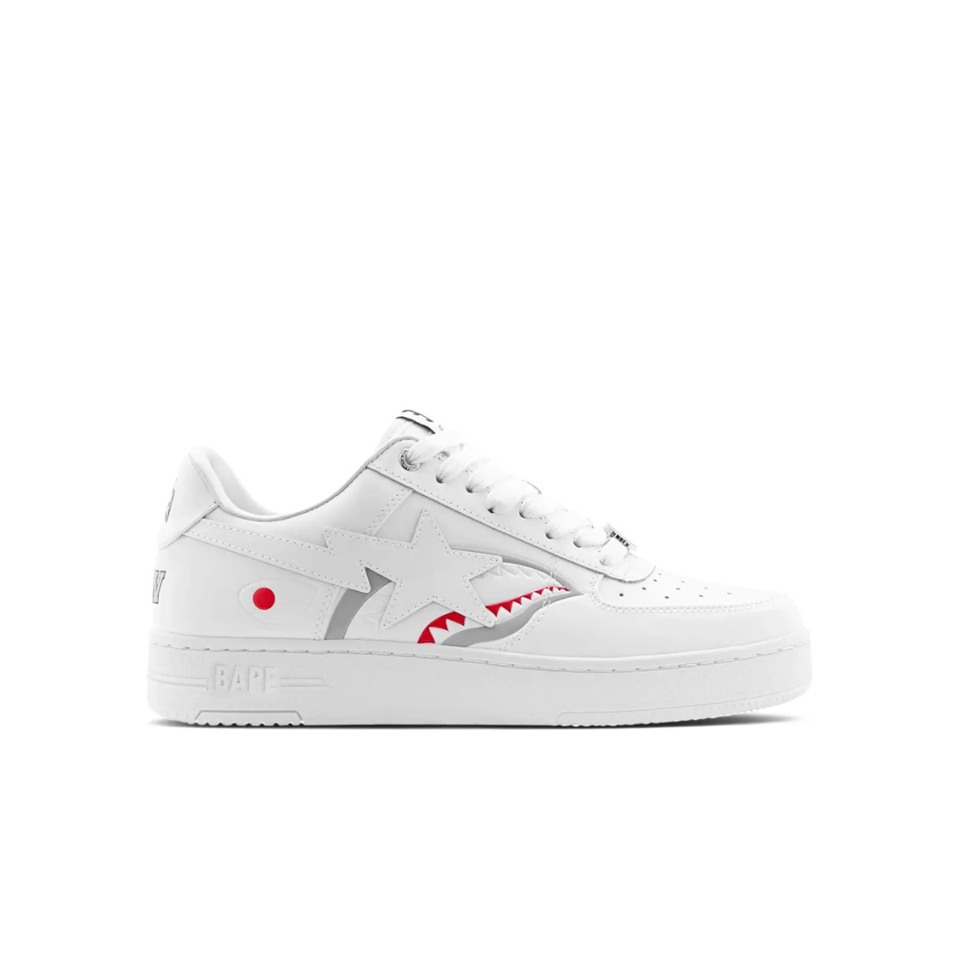 A Bathing Ape Bape Sta Low #3 Shark (White) (Patent Leather)