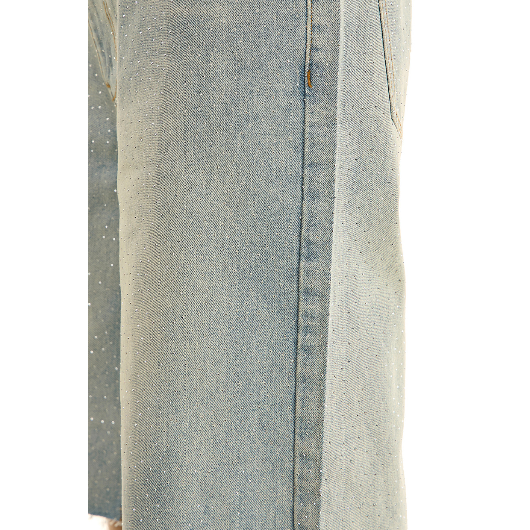 KDNK Rhinestone Shorts (Light Blue)