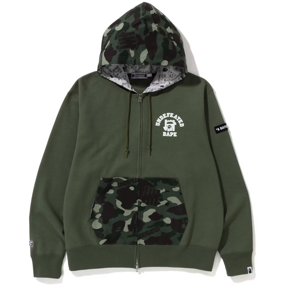 Bape X Undefeated Color Camo Relaxed Zip (Green)