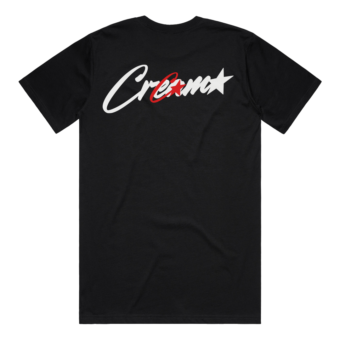 Cream Overlapping Logo Tee (Black)
