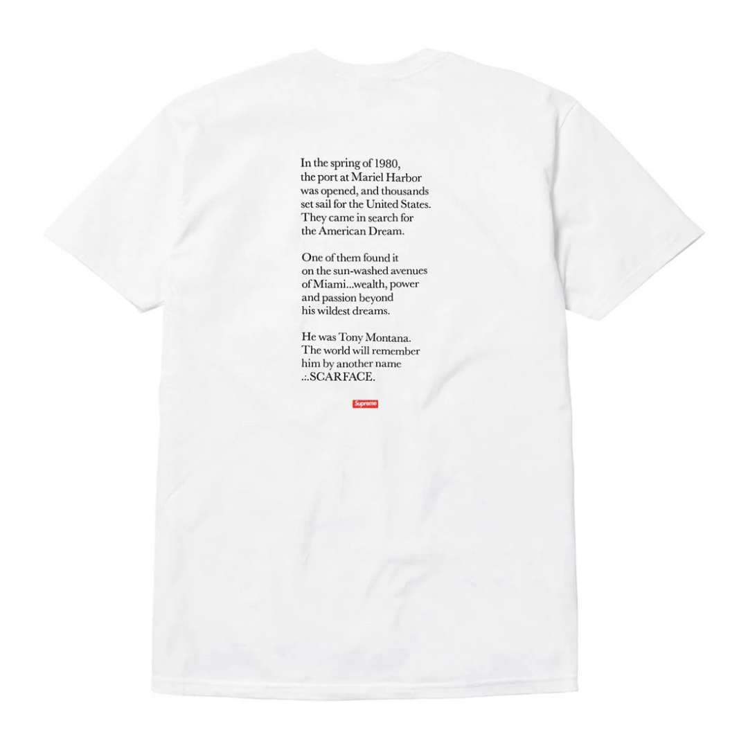 Supreme Scarface Shower Tee (White)(FW17)