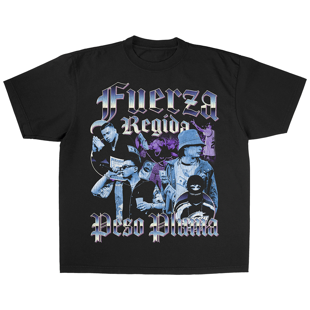 Peso Pluma x Fuerza Regida Tee (Pigment Dyed Black)