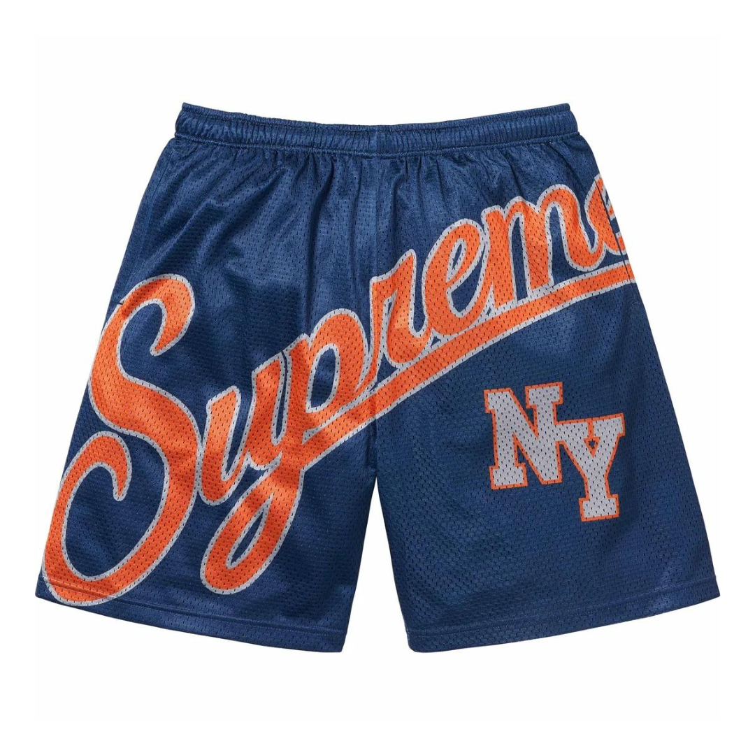 Supreme Big Script Mesh Short (Blue)