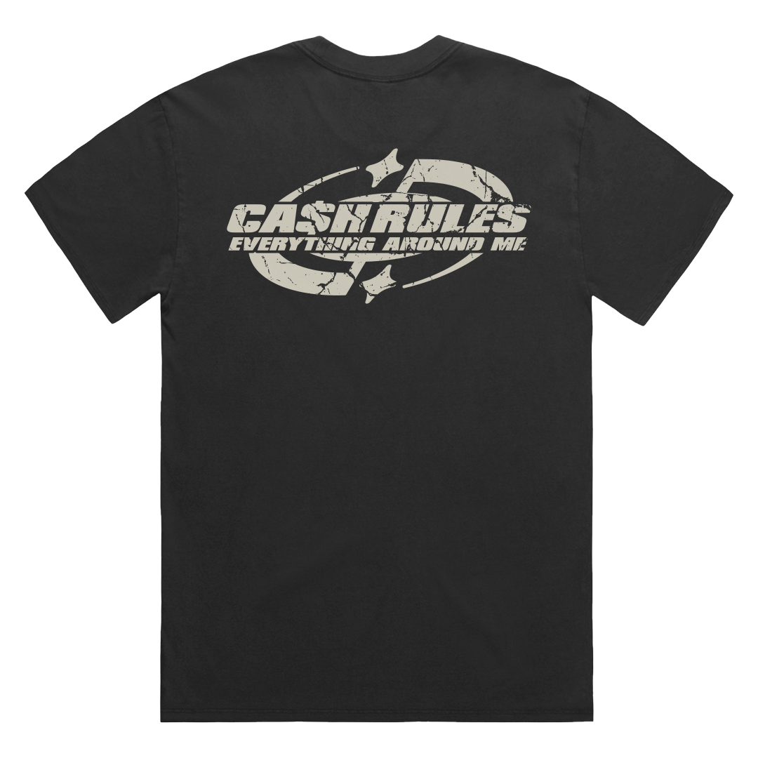 Cream Cash Rules Tee (Faded Black)