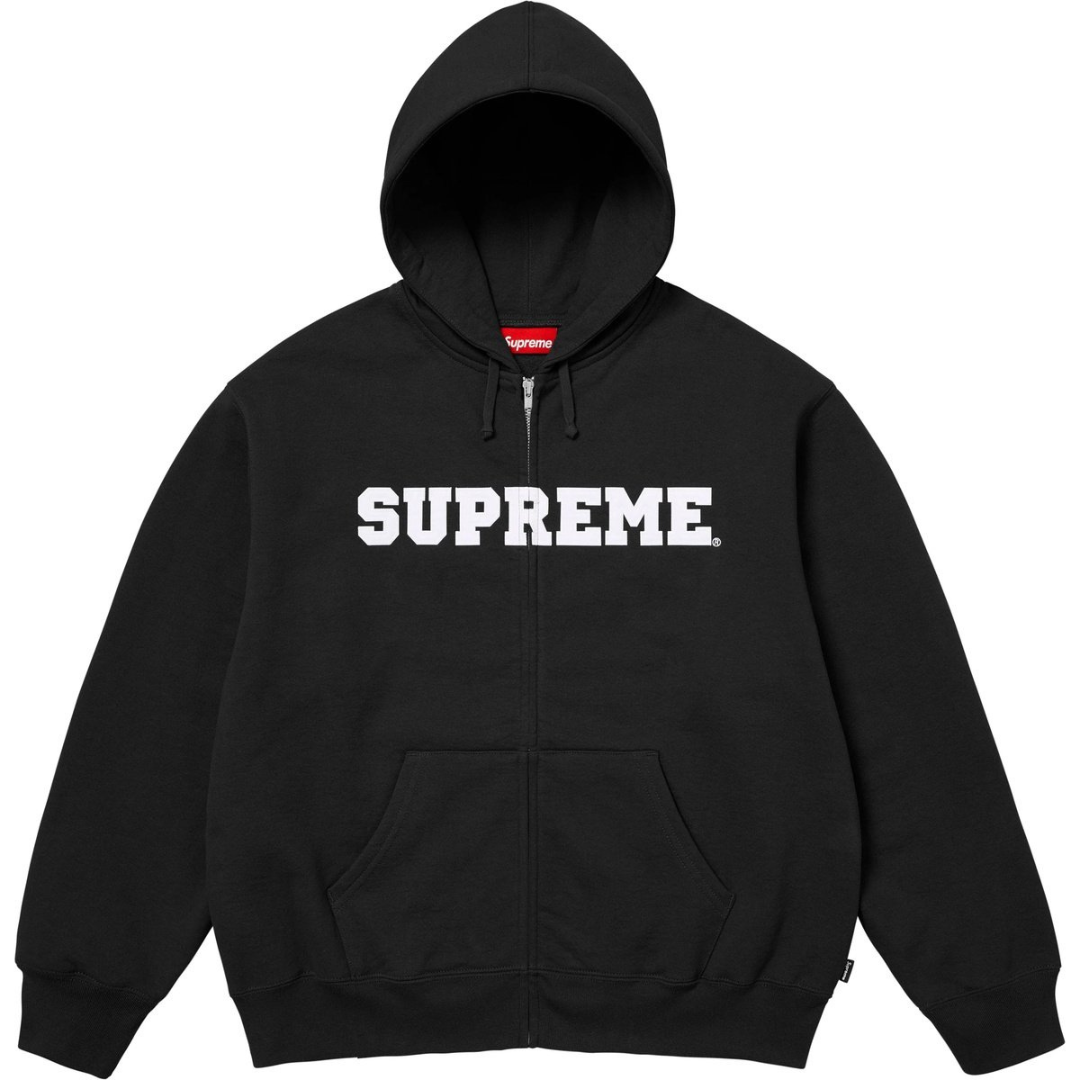 Supreme Collegiate Applique Zip Up Hoodie (Black)
