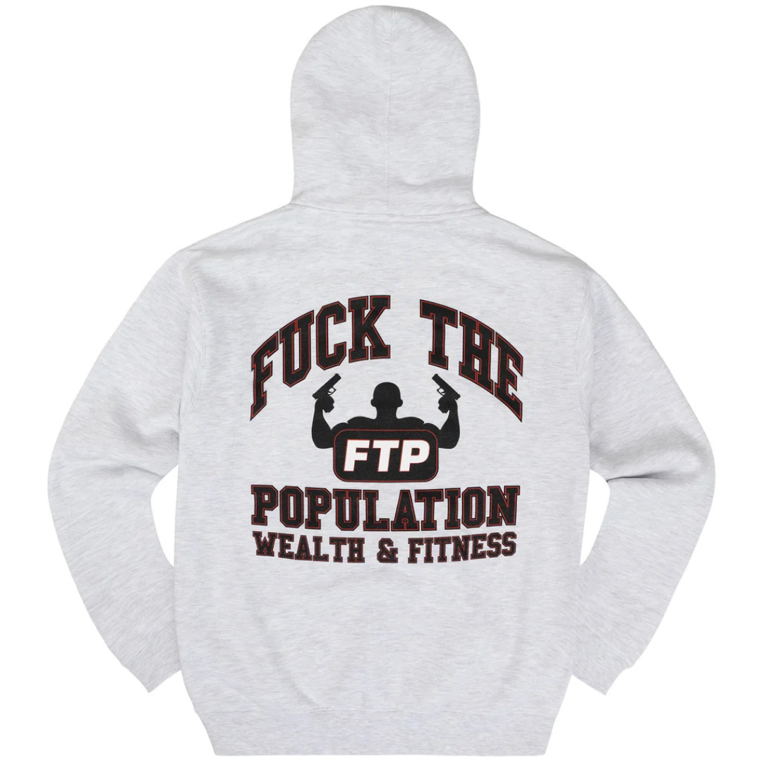 FTP Wealth & Fitness Zip Up Hoodie (Ash Heather)