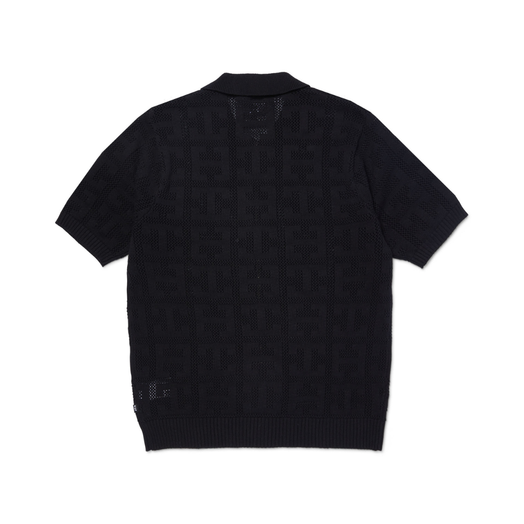 HUF Monogram Jacquard Zip Sweater (Black)