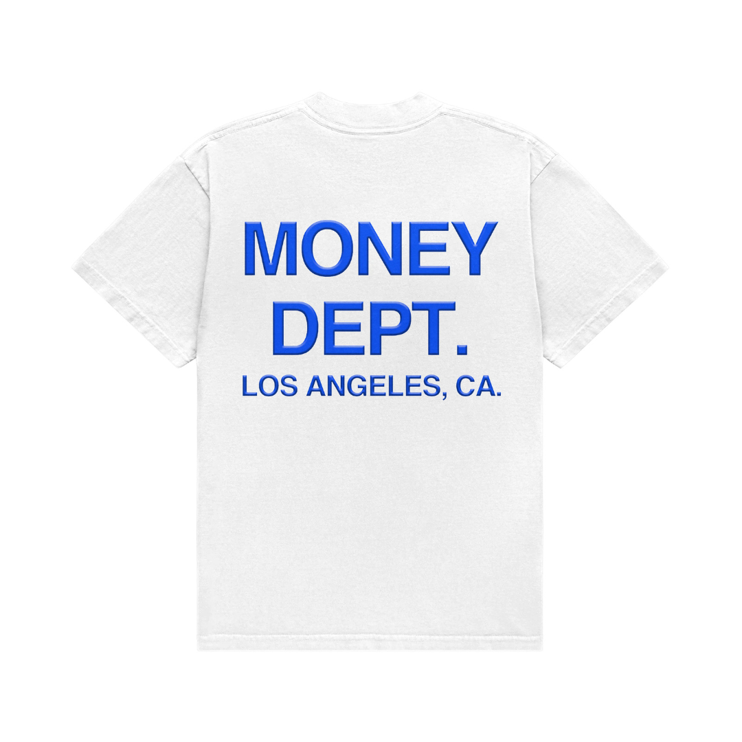 Money Dept Puff Print Tee (White/Blue)