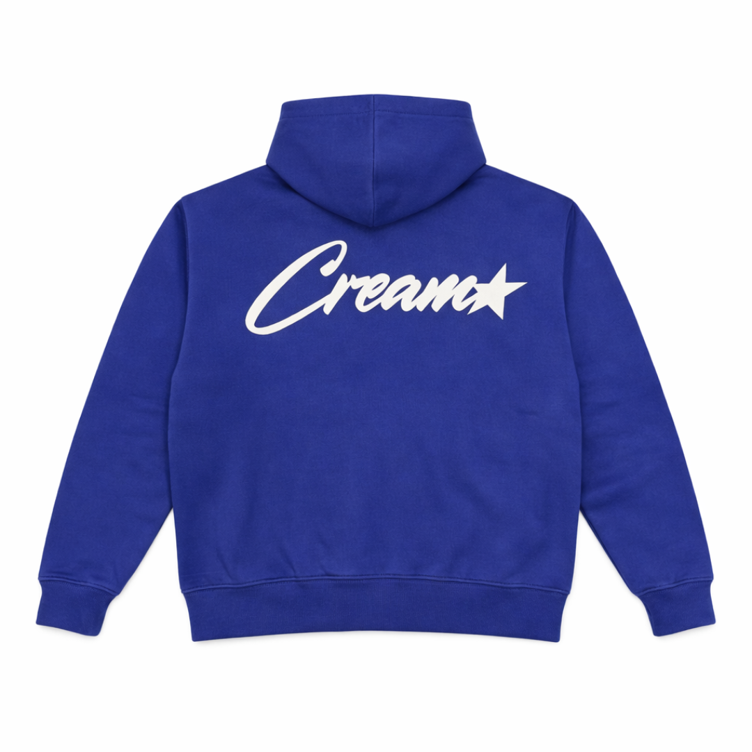 Cream Classic Logo Zip Up Hoodie (Navy)
