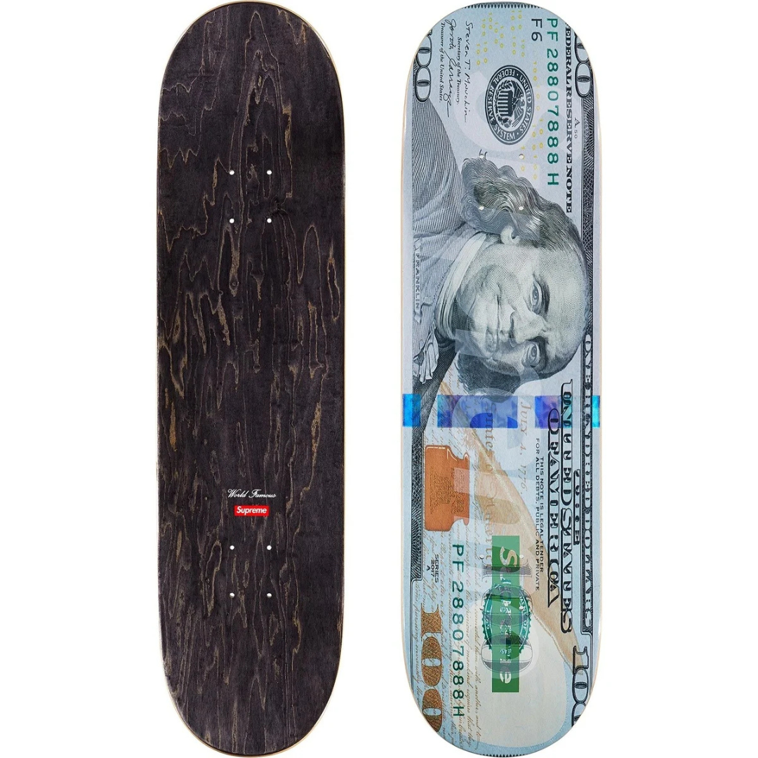 Supreme Money Logo Skateboard Deck (Multicolor)