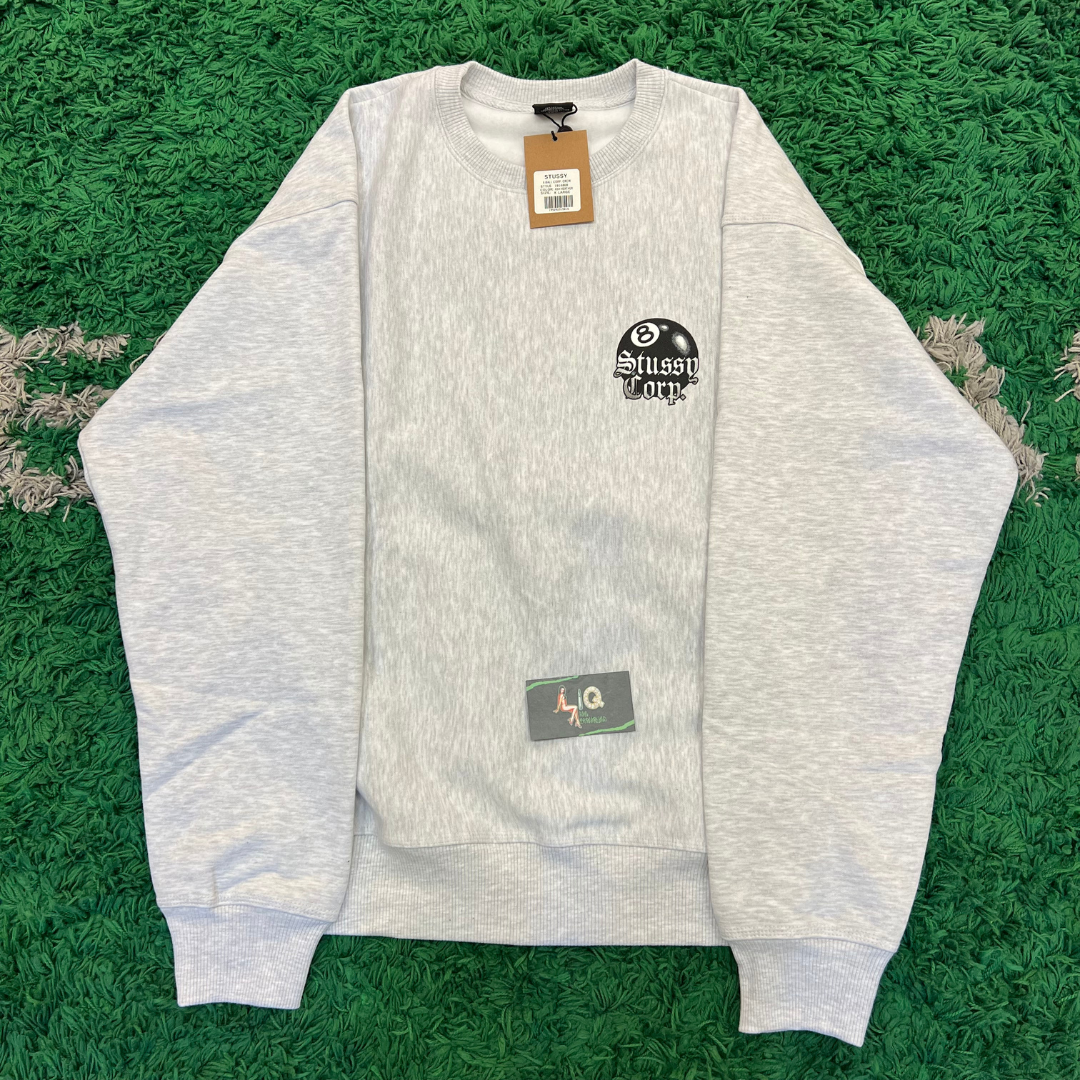 Stussy 8 Ball Corp Crewneck (Ash heather)