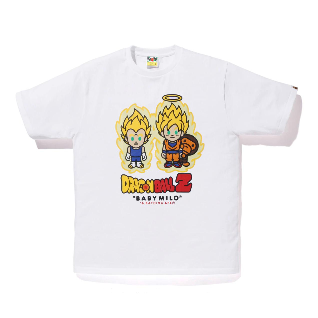 Bape x Dragon Ball Z Super Saiyan Vegeta & Son Goku Baby Milo Tee (White)