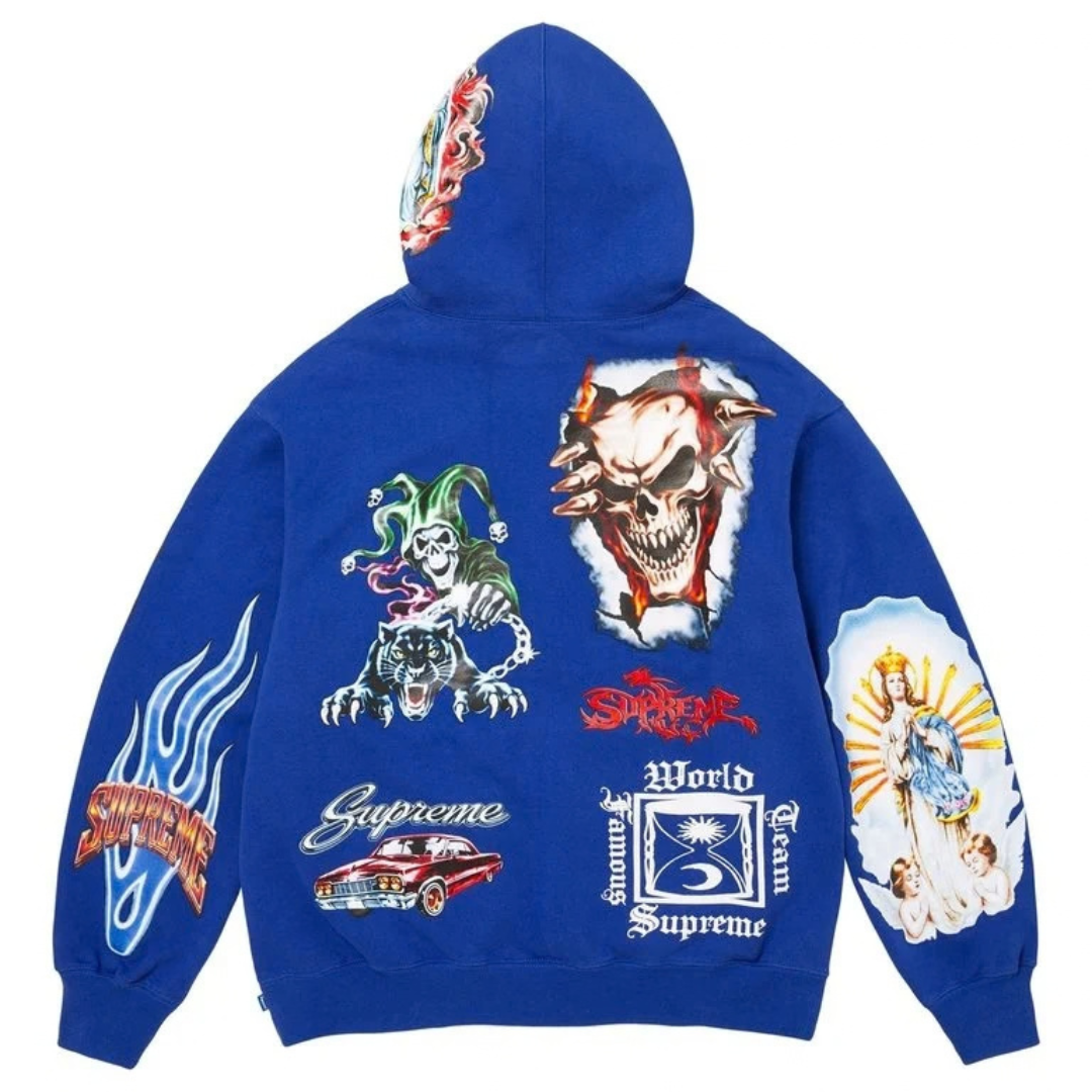 Supreme Sticker Hoodie (Blue)