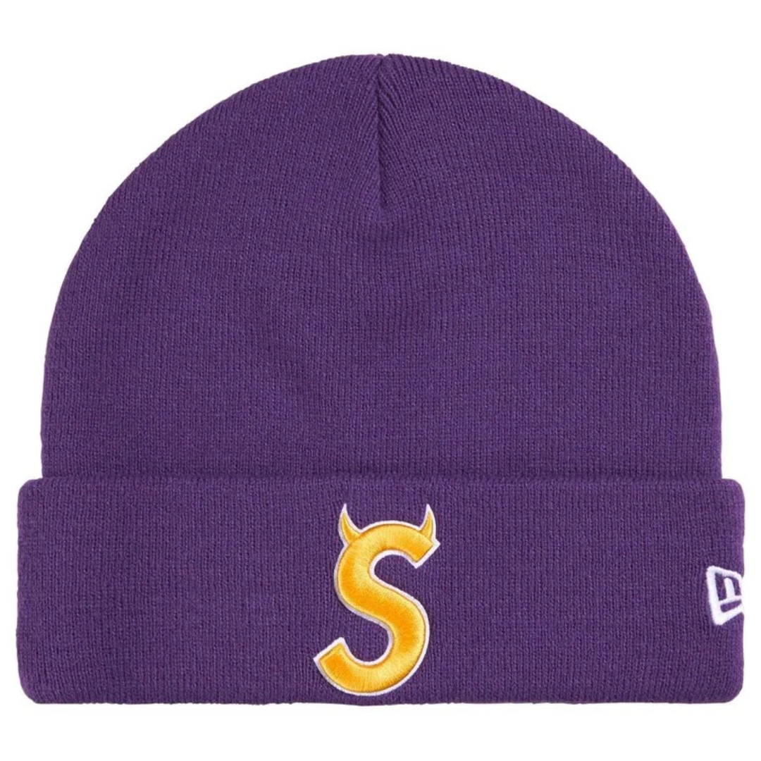 Supreme New Era Devil S Logo Beanie (Purple)