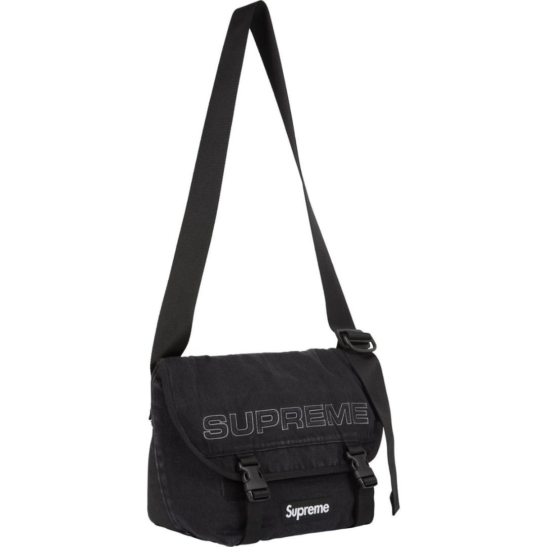 Supreme Denim Messenger Bag (Black)