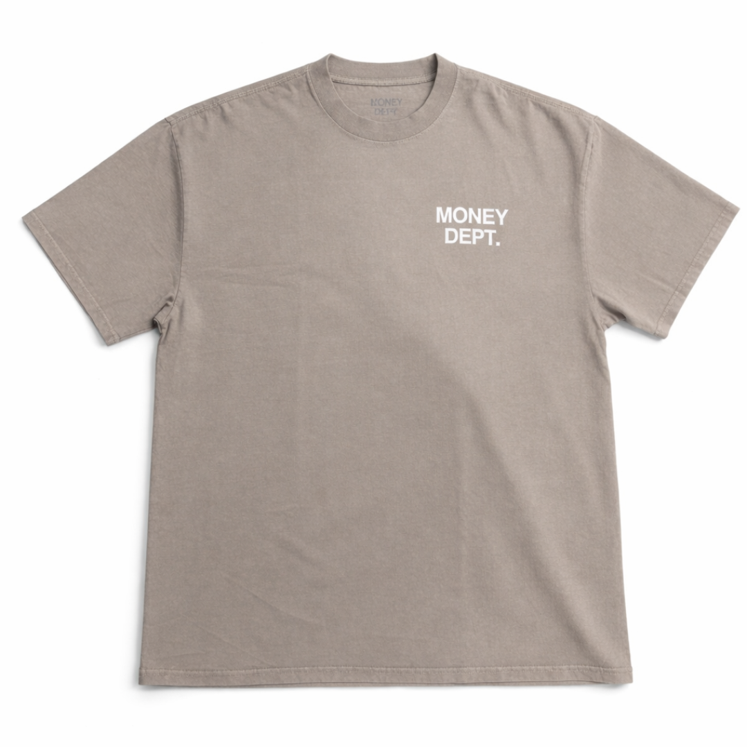 Money Dept x San Bernardino Puff Print Tee (Washed Grey)