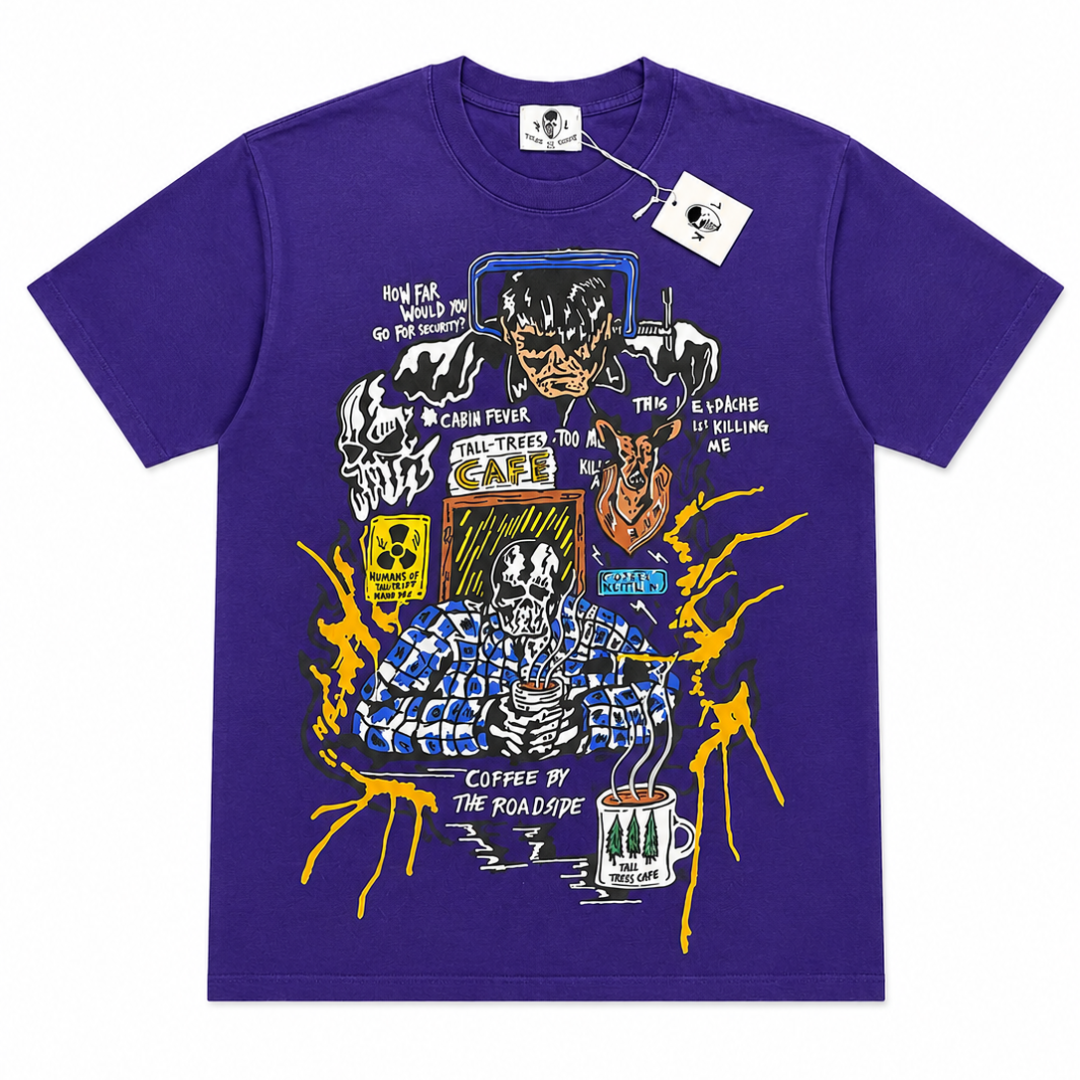 Warren Lotas Roadside Coffee Tee (Faded Purple)