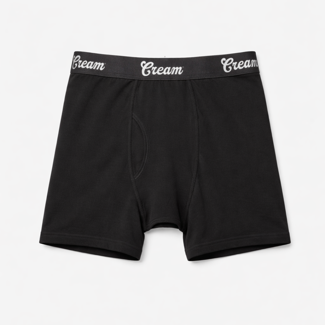 Cream Boxer Briefs (3 Pack)(Black)
