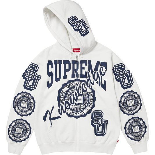 Supreme Knowledge Rains Zip Up Hoodie (White)