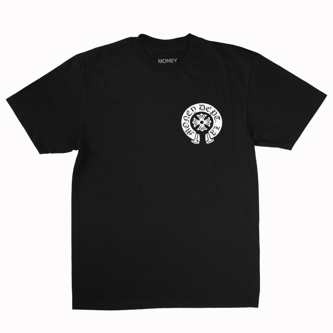 Money Dept Old English Tee (White Font/Black)