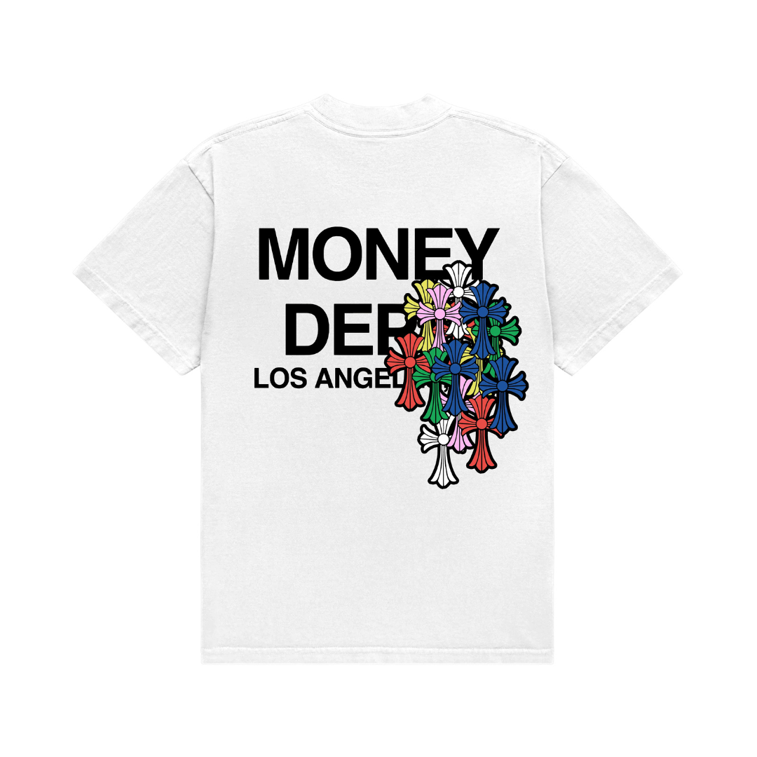 Money Dept Colorful Crosses Tee (White)