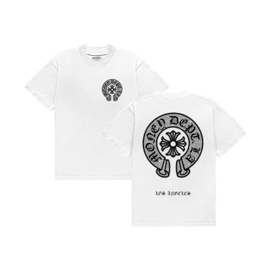 Money Dept Old English Tee (White/Grey)