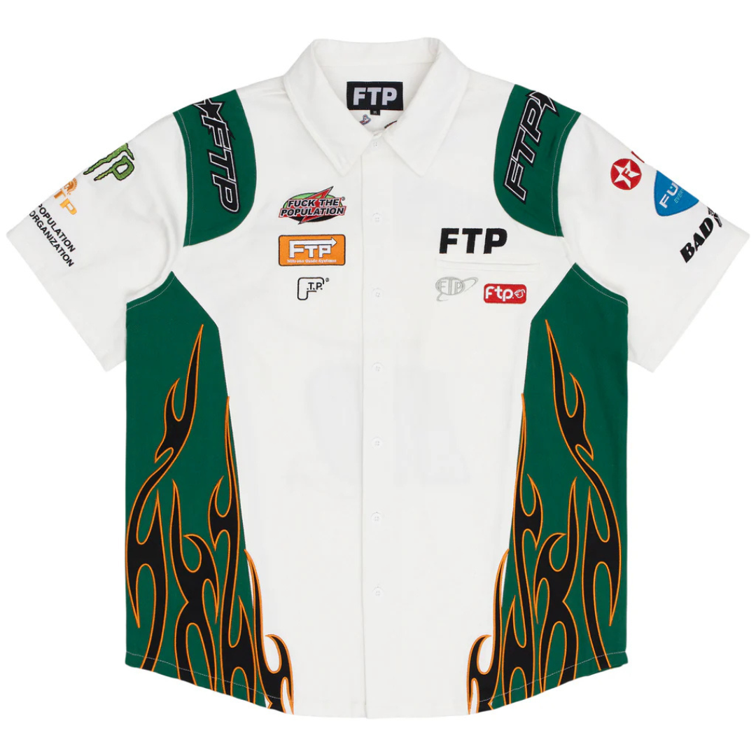 FTP Raceway Button Up Shirt (White)