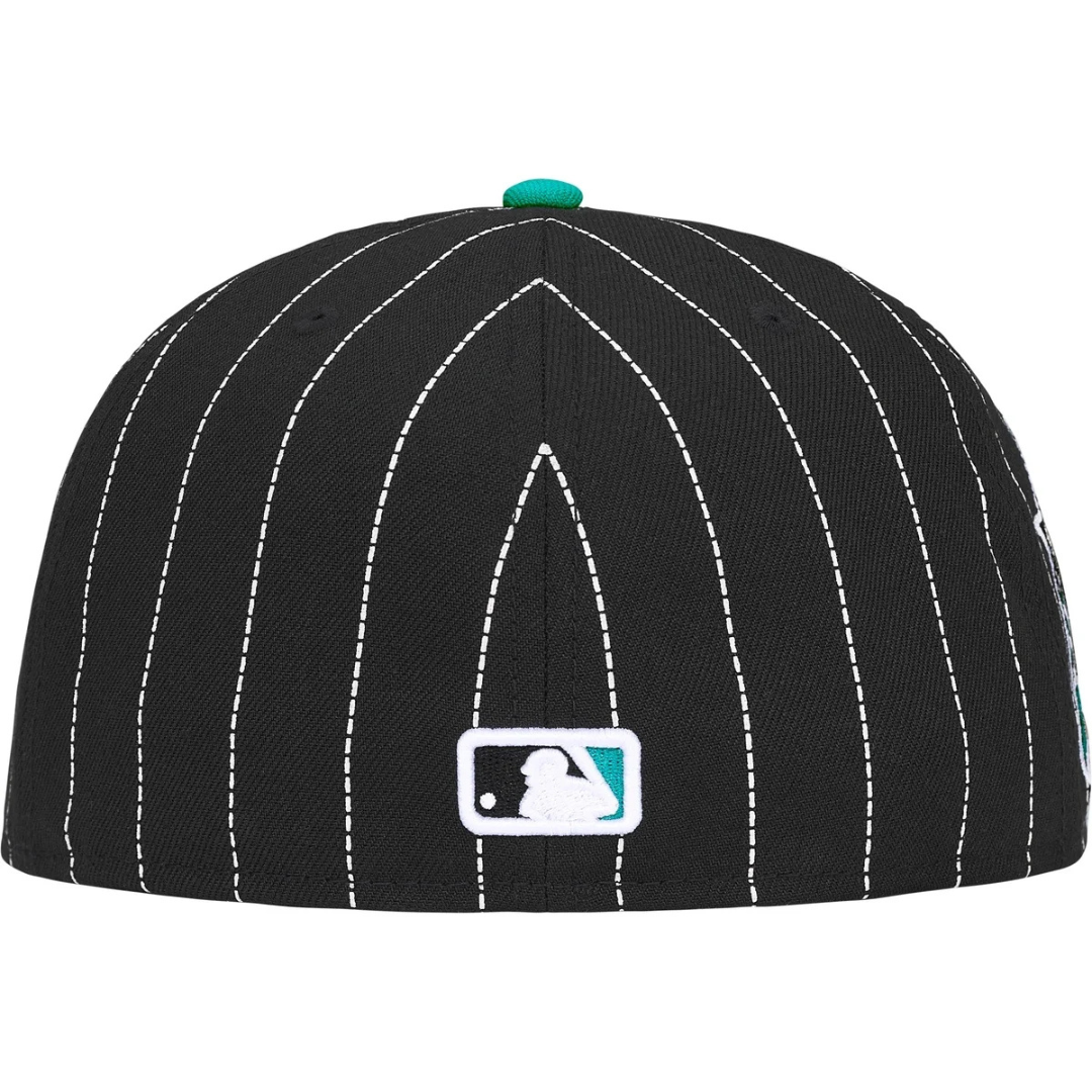 Supreme x New Era MLB Teams Box Logo Fitted Hat (Stripes)(Florida Marlins)