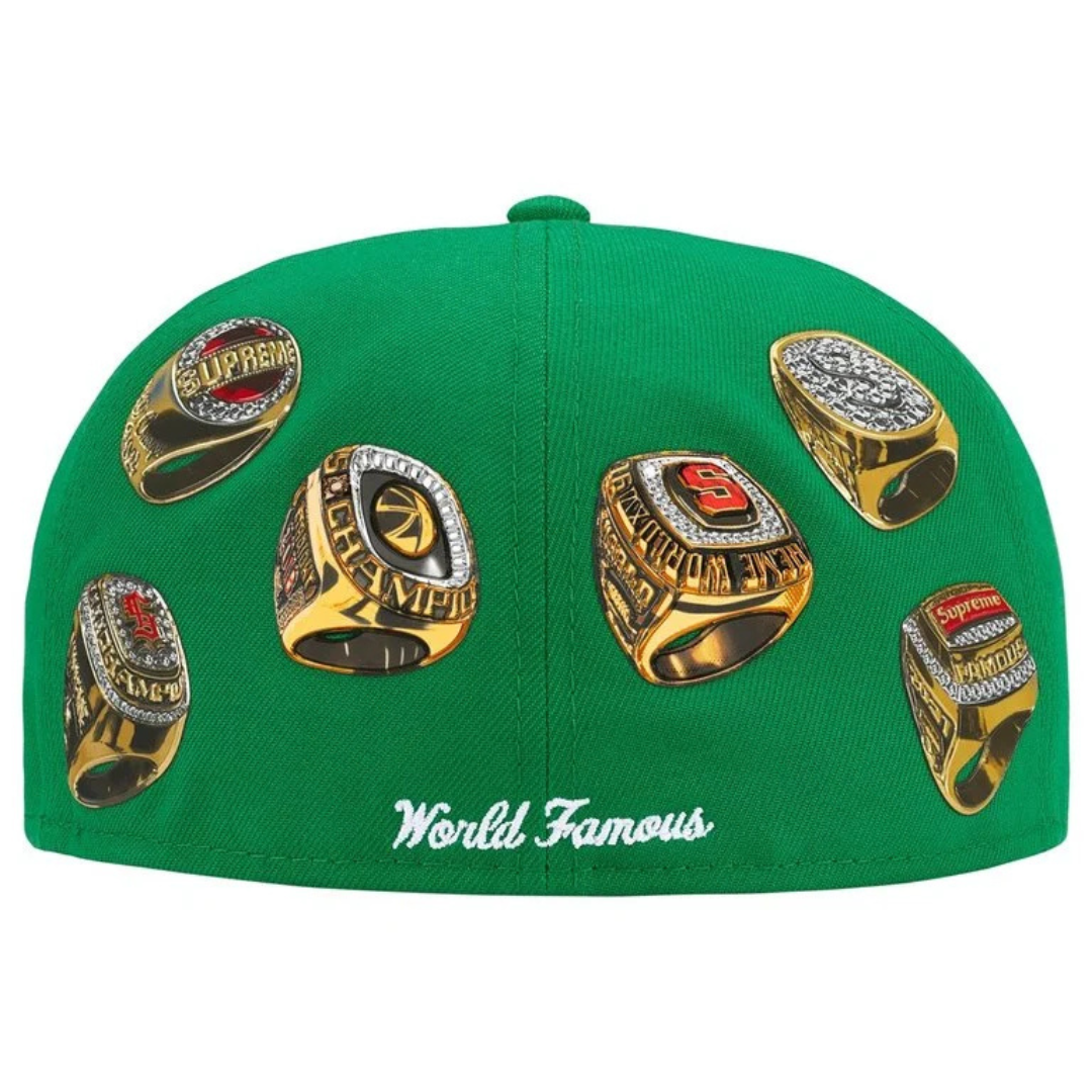 Supreme New Era Rings Box Logo Fitted Hat (Green)